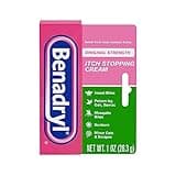 Benadryl Original Strength Anti-Itch Cream, Bug Bite Itch Relief, Diphenhydramine HCl Topical Analgesic & Zinc Acetate Skin Protectant, Great for Camping Essentials, 1 oz, 2 Pack