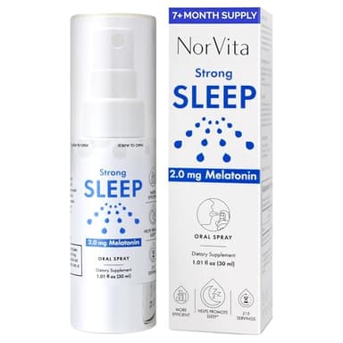 NorVita Melatonin Sleep Spray 2 mg (215 Servings) - Liquid Melatonin Spray for Sleep, Fast-Acting Sublingual Formula, Supports Healthy Sleep - Vegan, GMO-Free