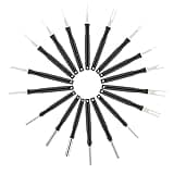 18Pcs Upgraded Terminal Removal Kit, Depinning Tool Pin Electrical Connector Pin Extractor Tool Set Auto Release Extractor Tool for Most Connector Terminal Household Devices (Black)