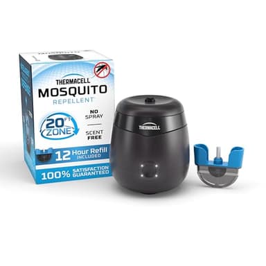 Thermacell E55 E-Series Rechargeable Mosquito Repeller with 20’ Mosquito Protection Zone; Graphite; Includes 12-Hr Repellent Refill; Bug Spray Alternative; Scent Free; No Candle or Flame