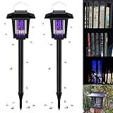 2 Pcs Solar Bug Zappers Outdoor Waterproof LED Solar Mosquito Zappers Outdoor Solar Powered Mosquito Killer Light Lamp
