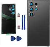 S24 Ultra Back Glass Replacement for Samsung Galaxy S24 Ultra 5G Back Glass Cover for Galaxy S24 Ultra Back Glass with Pre-Installed Camera Lens and Adhesive + Repair Tool Kits (Dark Gray)
