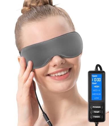 Aroma Season Heated Eye Mask, Warm Eye Compress for Dry Eyes Stye Blepharitis MGD and Blepharitis, Moist Heat Treatment to Unclog Lacrimal Glands (Dark Gray)