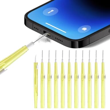 10 Pcs Cell Phone Cleaning Kit,Charging Port Cleaner,Dual Sided Anti Clogging Nylon Brushes,Suitable for Clean Phone Charging Port,Phone Speaker, AirPods,Tablet Camera,Other Electronics
