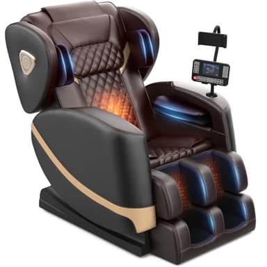 FURNIMAT 2026 Massage Chair Full Body, Zero Gravity Massage Chair with 10 Fix Rollers, Airbags, Heating, Foot Massage, Auto Modes, Bluetooth Speaker, Smart Screen Controller(Upgraded Version)