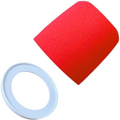 RhymKawa MV7 Pop Filter for Shure MV7 and MV7X Red Foam Windscreen with White Retainer Ring Replacement Cover
