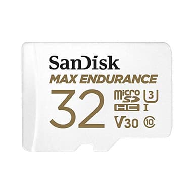 SanDisk 32GB MAX Endurance microSDHC Card with Adapter for Home Security Cameras and Dash cams - C10, U3, V30, 4K UHD, Micro SD Card - SDSQQVR-032G-GN6IA