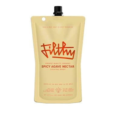 Filthy Spicy Agave Nectar All Natural Cocktail Mixer - Organic, Cocktail-Ready Agave Made With 100% Organic Blue Weber Agave - For Use in Margaritas and Your Favorite Cocktails, 32 oz Pouch, 1 Pack