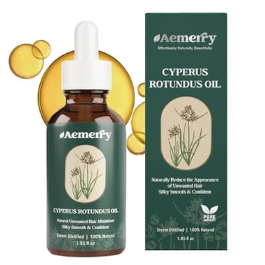Cyperus Rotundus Oil: Natural Cyperus Rotundus Oil for Hair Removal, Pure Hair Inhibitor Serum, Slow & Reduce Regrowth for Face & Body, Moisturizing, Soothing & Smoothing Skin Care for All Skin Types.