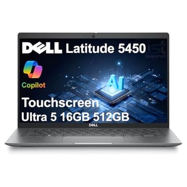 Dell Latitude 5450 5000 Business AI PC Laptop (14" FHD Touchscreen, Intel 12-Core Ultra 5 135U (> i7-1355U), 16GB DDR5 RAM, 512GB SSD), Backlit, 1080p IR Webcam, 2x Thunderbolt 4, HDMI, Win 11 Pro