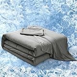 PHF Cooling Comforter Set King Size, 3PCS Soft Breathable Lightweight Summer Bedding for Hot Sleepers, Silk Smooth Double-Side Cooling Bed Set with 1 Comforter and 2 Pillowcases, Charcoal