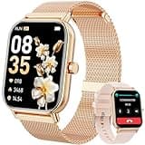 Smart Watch for Women Men, Fitness Tracker Watch for Android Phones iPhone Compatible, 1.85" Smart Watches for Women Men with Blood Oxygen, Heart Rate Monitor, 110+ Sport Modes Smartwatch (2 Strap)