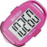 3DFitBud Simple Step Counter Walking 3D Pedometer from 3DActive with Clip & Lanyard - A420S - Pink