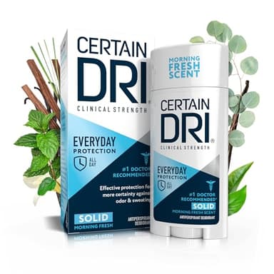 Certain Dri Everyday Strength Clinical Antiperspirant - 72-Hour Sweat Protection for Hyperhidrosis - Doctor-Recommended - Travel-Friendly - Fresh Scent - 2.6 oz (Pack of 1)