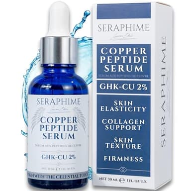 Copper Peptides Serum for Face, 2% Copper Peptide with 4% Epidermal Growth Factor (EGF Serum), Niacinamide, Ceramides, Squalane & Hyaluronic Acid, Multi Peptide, Collagen Peptide Complex, 1 fl oz