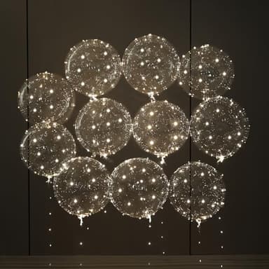 LED Light Up Balloons 20 Pack – 22" Clear Bobo Balloons with 10ft Warm White LED String Lights, 3 Light Modes, Batteries Included – Perfect for Parties, Birthdays, Weddings & Events