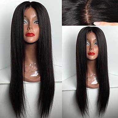 Malaysian Silk Top Full Lace Wig Human Hair Silky Straight 5"x4.5" Silk Base Front Lace Wigs with Baby Hair Natural Hairline (14inch, Silk Top Full Lace Wig)