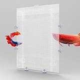 2 Pack Fish Tank Divider with Suction Cup, Aquarium Divider Plastic Cuttable Grid Plate for Juvenile Fish Separator DIY Designed Clear Easy to Bent Cut and Assemble, 10x13in