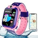 DDD Kids Waterproof Smart Watch,GPS Tracker,SIM Card for Make and Receive Calls,SOS Emergency,Kids Waterproof Watch,Kids Smart Watch Birthday Gift for 3-12 Year Old (Pink) (Pink)