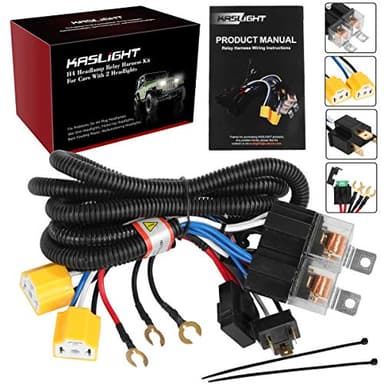 KASLIGHT 1Set 2 Headlight Wiring Harness H4 Relay Harness H6054 LED Headlight Connector Socket Kit for 9003 6054 Toyota 95-97 Tacoma 88-95 Pickup Headlamp Fix Dual Light Dim Dual Ground Problem