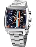 FANMIS Black Dial Mens Automatic Mechanical Analog Oblong Date Silver Stainless Steel Wrist Watch