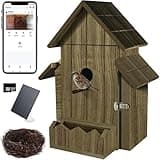 Bird House with Camera, Smart Birdhouse with Camera Solar Power, 1080p HD WiFi Outdoor Bird Box