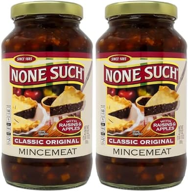 None Such Mincemeat Classic Original, with Apples and Raisins, Gourmet, All Natural, No High Fructose Corn Syrup, 27 Ounce (Pack of 2)