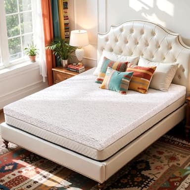 Hokway 3 Inch Memory Foam Mattress Topper Queen - Ventilated High Density Mattress Pad - Bed Topper with Removable Soft Cover