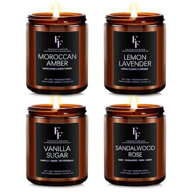 Scented Candles for Home Scented Aromatherapy Candles, 4 Pack 28 Oz Soy Wax Candle Gift Set Valentine's Day Gift for Women Men (Lavender/Vanilla//Sandalwood Rose/Moroccan Amber)