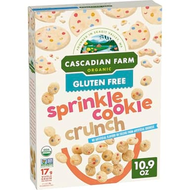 Cascadian Farm Organic Sprinkle Cookie Crunch Cereal, Gluten Free, Whole Grain, 10.9 oz