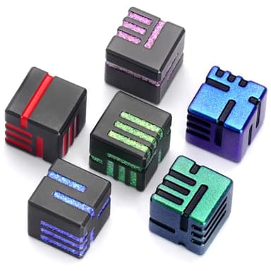 FONVGOGO Metal D6 Dice 6 Pcs, 6 Sided Die with Case Dice Set Great for DND Tabletop RPG D and D Dungeons and Dragons Dice Collectors(D6 Mixed Color)