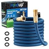 HODUP Garden Hose 50 FT, Premium Metal Stainless Steel Heavy Duty Kink-free Flexible Water Hose with Triple Layer Design and Solid Brass Fitting for Yard Watering and Car Washing (Royal Blue)
