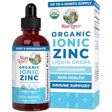 MaryRuth's Organic Liquid Zinc Supplement for Kids & Adults | Immune Support | Skin Health | Antioxidant | Cellular Metabolism | Zinc Sulfate | Vegan | Non-GMO | Sugar Free | Gluten Free | 4 oz