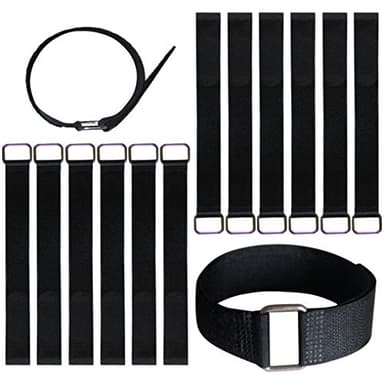 VIGAER 12 inch Reusable Fastening Cable Straps - Hook and Loop Fixing Straps - 12 Pack