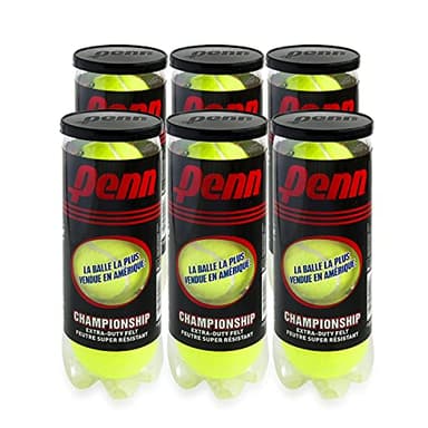 Penn High Altitude Tennis Balls Championship – 6 Pack 18 Balls Yellow - USTA & ITF Approved - Official Ball of The United States Tennis Association Leagues - Natural Rubber for consistent Play