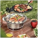 Primst Multifunctional Charcoal Barbecue Grill, Household Korean BBQ Grill, Portable Camping Grill Stove, Tabletop Smoker Grill