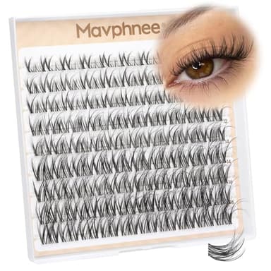 Spider Lash Clusters Natural Wispy Eyelash Extensions 8-16MM Cluster Lash Individuals with CC Curl & Flexible Clear Band Effortless Application Clusters Seamless Blend Eyelashes Inspired by Kim K