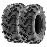 Pair of 2 SunF A050 AT 28x10-12 ATV UTV Deep Mud Terrain Tires, 6 PR, Tubeless
