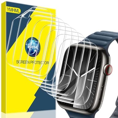 YMHML [ 8 Pack Screen Protector Compatible for Apple Watch 45mm Series 9 Series 8 Series 7, [Upgrade Flexible Film] Soft HD Clear Anti-Scratch Film for iWatch 9 8 7 Accessories