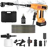 Cordless Pressure Washer Battery Bowered 1060 PSI Compatible with Makita Battery, Portable Power Washer for Cars 5000mAh Brushless Motor & 2.5 GPM High-Pressure Washer, 6-in-1 Nozzle, LCD Screen