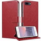 JanCalm for iPhone 6/6s/7/8 Plus Case Wallet,RFID Blocking Phone Flip Cases,[Card Holder/Cash Slots] [Kickstand] Magnetic Clasp Leather Protective Folio Cover (Red)