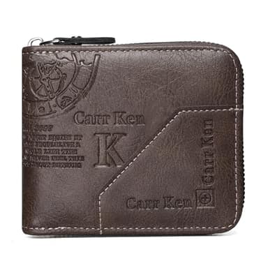 Badulemh Mens wallet Leather wallet men Wallet Zipper RFID Bifold Wallet for Men ID card Window Credit Card Coin Photo Multifunction Card Slots Gift for Him,Light Brown