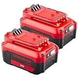 Futurebatt [2-Pack] 20V 6.0Ah! High-Output Battery for Craftsman V20 Lithium Battery 20-Volt Power Tools Battery CMCB205 CMCB204 CMCB202 CMCB201 CMCB202-2 CMCB204-2