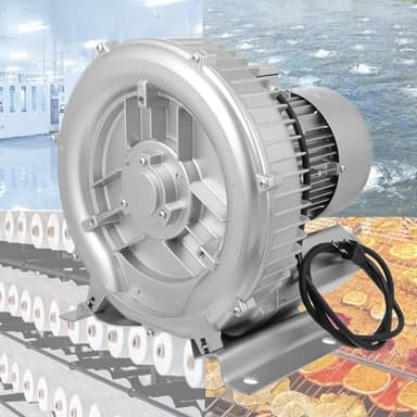 Regenerative Blower, 2.41HP Regenerative Blower, 150-200V | 1.8 KW 150CFM 60Hz, 255m³/h Commercial Ring Blower, High-Pressure Industrial Vacuum Pump for Sewage Aeration Aquarium Fish Pond
