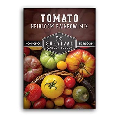 Heirloom Rainbow Mix Tomato Seeds for Planting - Colorful Heirloom Tomato Seed Variety Pack, High Yield Garden Tomatoes, Non-GMO Open Pollinated - Survival Garden Seeds (1 Pack)