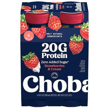 Chobani® 20g Protein Lowfat Greek Yogurt Drink Strawberries & Cream 10 fl oz 4PK