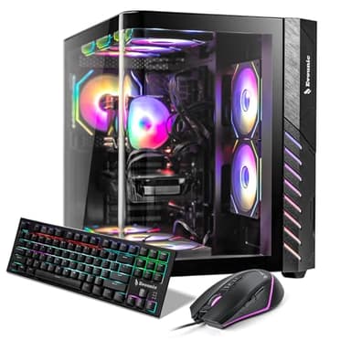 Gaming PC Computer Desktop – i7 Xeon E5 12-Cores up to 3.5 GHz, GTX 1080Ti 11GB, 64GB RAM, 1TB NVMe SSD, Wi-Fi 6 & Bluetooth 5.4, 9× ARGB Cooling Fans, Win11P, 650W PSU, Gaming & Streaming Tower