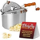 Original Whirley Pop Popcorn Maker - Wabash Valley Farms Gourmet Popcorn Popper, Aluminum Popcorn Pot With Nylon Gears, 3-Minute Stove Top Popcorn Maker, Nostalgia Popcorn Maker (Silver)
