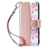 ULAK Wallet Case for iPhone 6s Plus, iPhone 6 Plus Case, Flip Folio PU Leather Kickstand Case with Card Slot Wrist Strap ID Credit Card Pockets for iPhone 6 Plus / 6S Plus 5.5 inch, Rose Gold