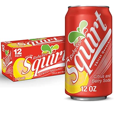 Squirt Ruby Red Grapefruit Soda, 12 fl oz cans, 12 pack